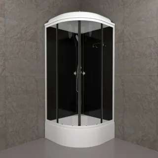 Душевая кабина Triton Топ Щ0000065702 90x90 см профиль чёрный стекло тонированное